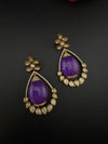 Kundan, CZ, Gold, Doublet Stone Chandelier Long Drop Earrings, Moissanite, CZ, Designer jewelry