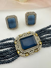 Hydro beads, CZ, Stones Choker necklace set, Indian Bridal Jewelry, chic set