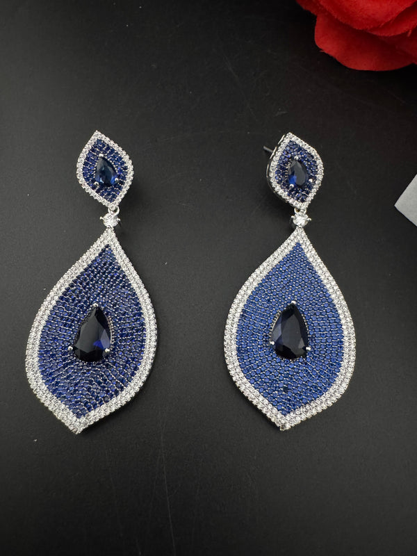 Premium Nano Setting of very fine Cubic Zirconia Dangle earrings in Evil eye style, designer Inspired Statement earring, Bridesmaid gift