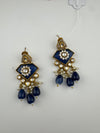 Gold Kundan, CZ, Stone, Pearls Chandelier Drop Earrings, Bridal Designer jewelry