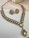 Stones, CZ, Kundan Gold necklace set, Indian Bridal Jewelry set