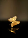 Brushed finished Gold Chunky Cuff Bracelet Bangle, Anti Tarnish, fits sizes upto 2.6"