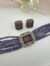 Hydro beads, CZ, Stones Choker necklace set, Indian Bridal Jewelry, chic set