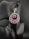 Premium Nano Setting of Cubic Zirconia in silver is designer Inspired Statement Oversized Circular Dangle earring/Bridal/bridesmaid gift