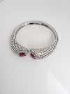 Openable Designer Cuff bracelet with Stones, American Diamonds, crystal stones, CZ, Fits size upto 2.6"