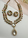 Stones, CZ, Kundan Gold necklace set, Indian Bridal Jewelry set