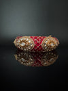Pchhi Kundan, Moissanite Kundan, CZ Openable Broad Bracelet Bangle, Gold Polish (Fits 2.6" wrists) (Copy)