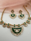 Kundan, Moissanite, MOP, CZ Flexible Gold necklace set, Indian Bridal Jewelry