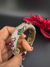 Openable Matt Gold Plated Bangle with Crystal Stones, CZ Nano Setting (Fits 2.6" Diameter)