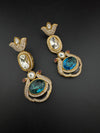 Kundan, CZ, Gold, Doublet Stone Chandelier Long Earrings, Bridal, Moissanite, CZ, Designer jewelry