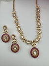 Cubic Zirconia, Kundan, Long Gold Necklace Set, Indian Bridal Rani Haar