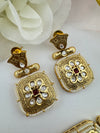 Rajwadi Choker necklace set with earrings, in kundan, pearls, hydro beads, Indian Bridal Jewelry set