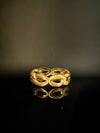 Brushed finished Gold Chunky Cuff Bracelet Bangle, Anti Tarnish, fits sizes upto 2.6"
