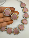 Stones, CZ Gold Plated Collar necklace set, Indian Bridal Jewelry set