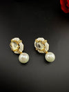Designer inspired Enamel and Stone Pearls drop earrings, Statement jewelry, Indian Jewelry, Drop and Studs earrings, Bridesmaid Gift