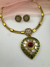 MOP, Cubic Zirconia, Stones Amrapali inspired necklace set, Indian Bridal Jewelry