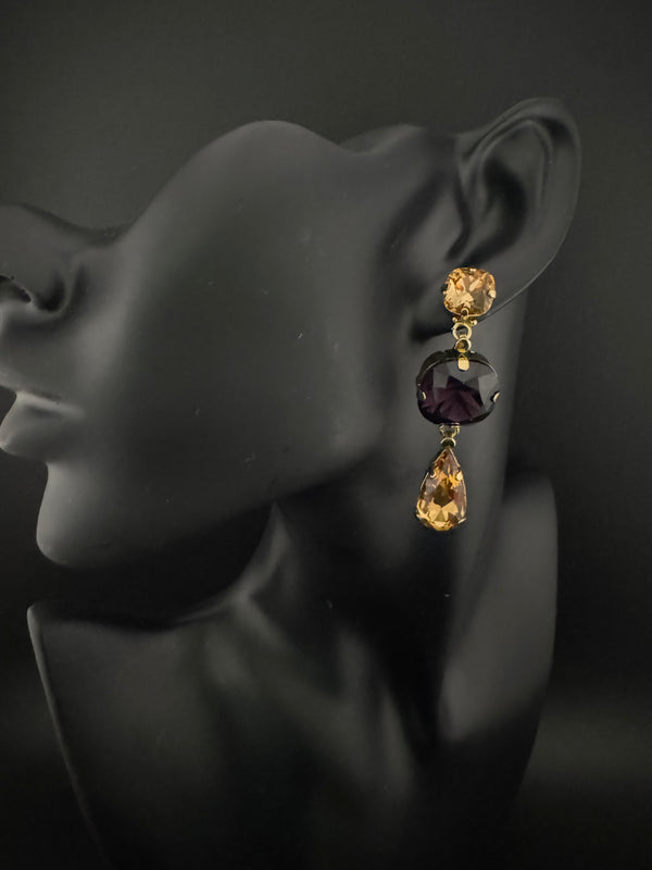 Premium Swarovski Crystal and Cubic Zirconia in long drop is a designer earrings/Swarovski Inspired Bridal Jewelry