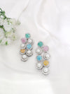 Crystal Stone, pearls dangle, Victorian Earrings, Cubic Zirconia, AD, CZ, Indian Jewelry