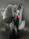 Cubic Zirconia, Doublet stone, Enamel, Designer inspired Dangle earrings, Indian Jewelry