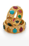 Amrapali,stones, Moissanite Kundan only 1 Banglebracelet (size-2.4", Fits 2.6" upto wrists sizes)