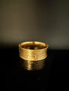 Brushed finished Gold Cuff Chunky Bracelet Bangle, Anti Tarnish, fits sizes upto 2.6"