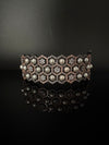 Openable Designer bracelet with Pearls, crystal stones, CZ Nano setting, Fits size upto 2.6"