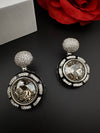 Premium Crystal, Enamel and Cubic Zirconia in Nano Setting designer Statement drop earrings/chic, Indian, Bridal, Bridesmaid gift, unique