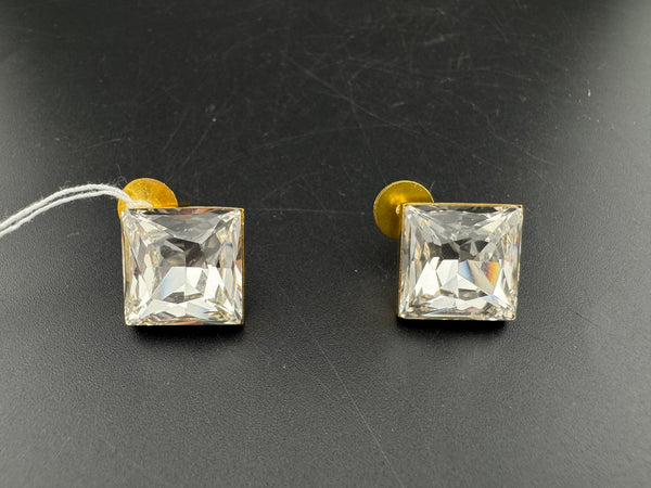 Swarovski inspired Crystals Square small stud earrings, Indian Jewelry
