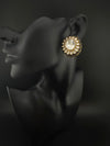 Kundan Enamel Big Stud Earrings, designer Inspired, Indian jewelry