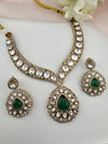Doublet Stones, CZ, Moissanite, Kundan Gold Plated necklace set, Indian Bridal Jewelry set