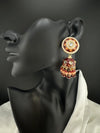Minakari with Kundan and pearls Jhumka Earrings