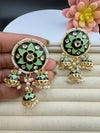 Minakari Stud with Jhumka with Kundan and pearls Earrings