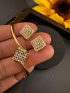 High Quality CZ Gold Polish cubic zirconia Studs with matching Bracelet