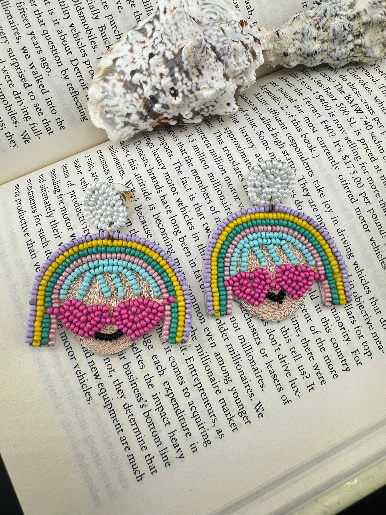 Cool Girl Boss unique Quirky Beaded earrings, Unique Earrings