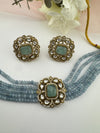 Moissanite Kundan, Hydro beads, CZ, Stones Choker necklace set, Indian Bridal Jewelry, chic set