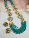 Kundan, Enamel, Minakari, Hydro Beads Long Gold Choker necklace set, Double sided Rani haar