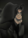 Pink and Gold, Doublet Stone Chandelier Drop Earrings, Bridal, CZ, Designer jewelry