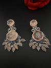 Pink and Gold, Doublet Stone Chandelier Drop Earrings, Bridal, CZ, Designer jewelry