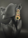 Cubic Zirconia, Kundan, Stone Chandelier Drop Earrings, Moissanite, CZ, Designer jewelry