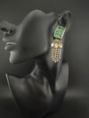 Cubic Zirconia, Kundan, Doublet Stone Chandelier Drop Earrings, Moissanite, CZ, Designer jewelry