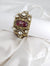 Amarapali inspired Moissanite Kundan, CZ, Stone Cuff Bracelet Bangle, Gold Polish (Fits 2.6" wrists)