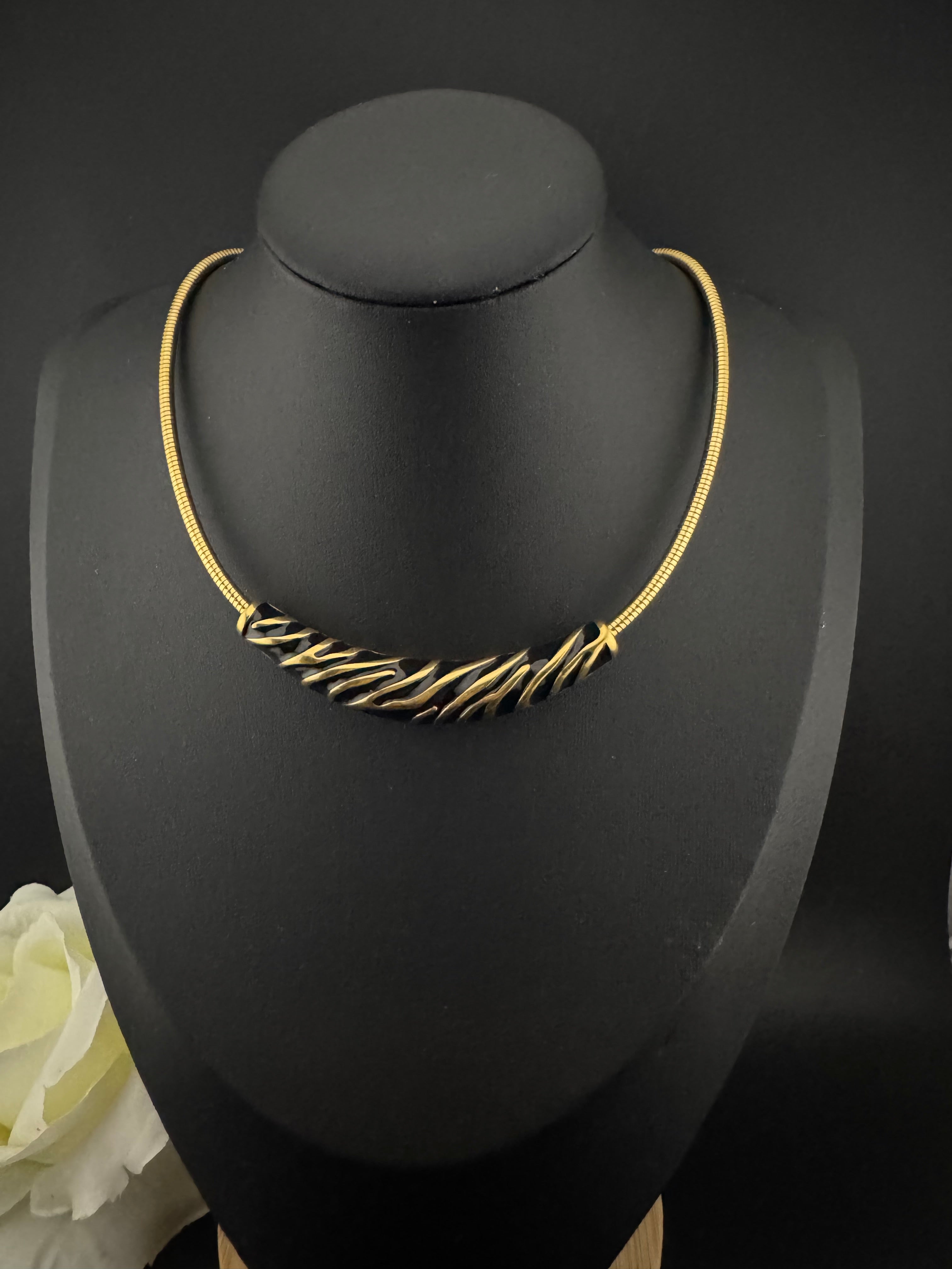 Premium Quality Contemporary NECKLACE ONLY/Black Gold necklace/Designer inspired/Indian jewelry/Sleek Necklace/everyday wear/handmade