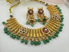 Rajwadi Gold necklace set with jhumka, in kundan and pearls, Indian Bridal Jewelry set
