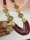 Kundan, Enamel, Minakari, Hydro Beads Long Gold Choker necklace set, Double sided Rani haar