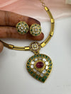 MOP, Cubic Zirconia, Stones Amrapali inspired necklace set, Indian Bridal Jewelry