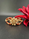 Moissanite Kundan, Enamel, CZ Adjustable Bracelet Bangle, Gold Polish Designer Bangle