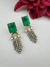Cubic Zirconia, Kundan, Doublet Stone Chandelier Drop Earrings, Moissanite, CZ, Designer jewelry