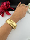 Brushed finished Gold Chunky Cuff Bracelet Bangle, Anti Tarnish, fits sizes upto 2.6"