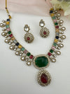 Kundan, Stones, CZ Gold Plated necklace set, Indian Bridal Jewelry set
