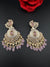 Enamel and Gold Kundan Chandelier Long Earrings, High shine Bridal Moissanite CZ, Designer Earrings